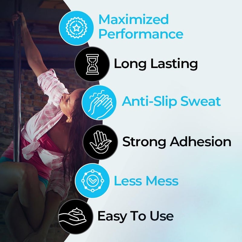 GRIPT Store Clear Liquid Chalk for Pole Dancing Mess Less Professional Dry Hand Grip Gel Chalk 100ml for Pole Dance Aerial Yoga Tennis Golf Racquet Grips Sweat Resistant Long Lasting - Image 3